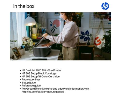HP DeskJet 2910 AiO Printer Inkjet Colour MFP A4 7.5 ppm USB Wi-Fi
