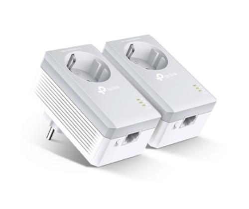 TP-Link TL-PA4010P KIT AV600 Passthrough Powerline 600 Starter Kit Adapter Kit