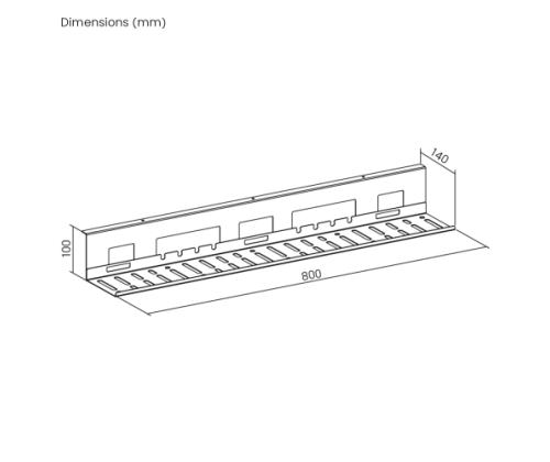 Up Up 2-31-11CC Cable Management Tray, 800x140x100, Black