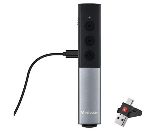 Verbatim 32366 Agenda Wireless Presenter with Red Laser Pointer, Grey/Black
