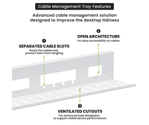 Up Up 2-31-11CC Cable Management Tray, 800x140x100, White