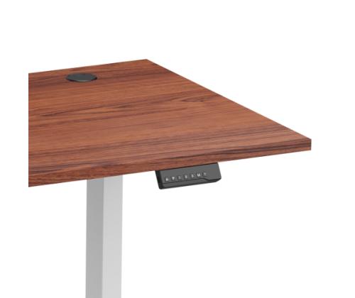 Adjustable Height Table Up Up Bjorn II White, Table top L Dark Walnut