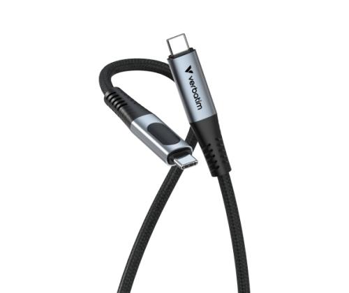 Verbatim 31848 Sync &amp; Charge Cable USB-C to USB-C 100W 480Mbps 120cm, Power Display, Grey/Black