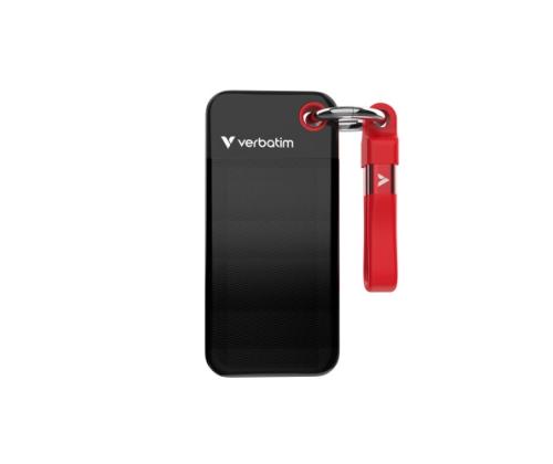 Verbatim 32192 Pocket SSD Drive 1TB, USB-C 3.2 Gen 2, M.2, up to 1000MB/s, Black/Red
