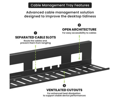 Up Up 2-31-11CC Cable Management Tray, 800x140x100, Black