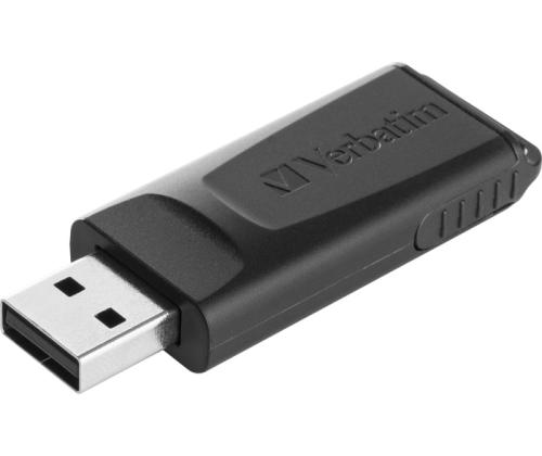 Verbatim 49328 Slider USB Flash Drive 128GB, USB-A 2.0, Black