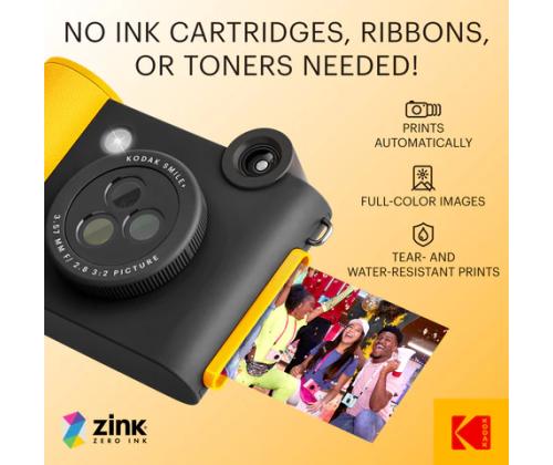 Kodak SMILE+ Instant Print Camera, 2x3'', Black