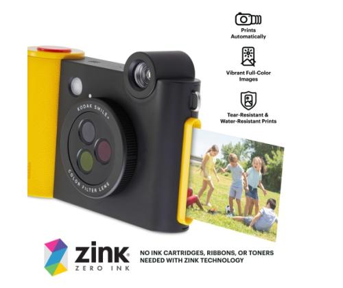 Kodak SMILE+ Instant Print Camera, 2x3'', Black