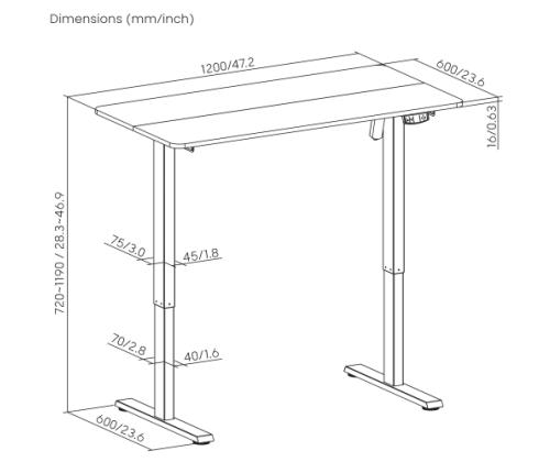 Adjustable Height Table Up Up Frigg White