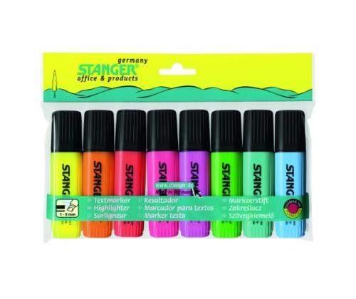 STANGER highlighter, 1-5 mm, set 8 pcs 033347