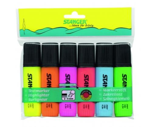 STANGER highlighter, 1-5 mm, set 6 pcs 180008000