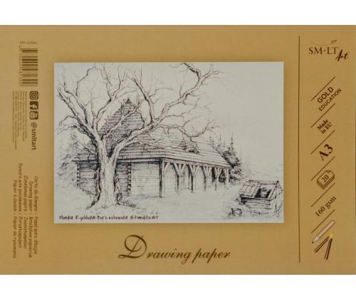 Drawing and sketching paper SMLT A3, 160 g/m2, 20 sheets, glued