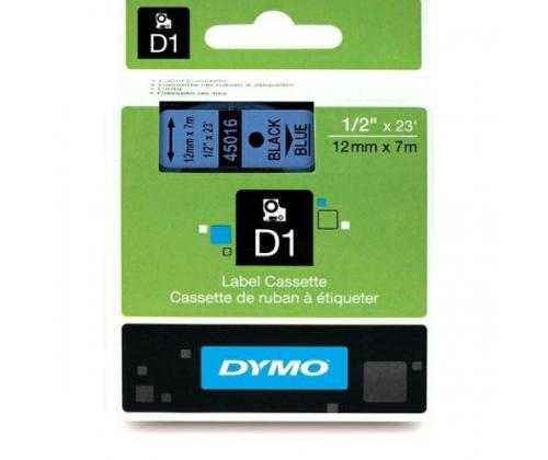 Dymo 45016 (S0720560) Label Tape 12mm x 7m, Black on Blue