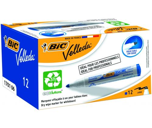 BIC whiteboard marker VELL 1701, 1-5 mm, blue, Box 12 pcs. 525826