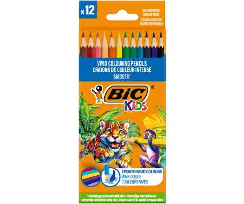 BIC Colored pencils Kids Smooth 12 colours set