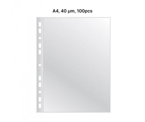 AD Class PUNCHED POCKET Cristal Clear A4 40 micr., pouch 100 pcs