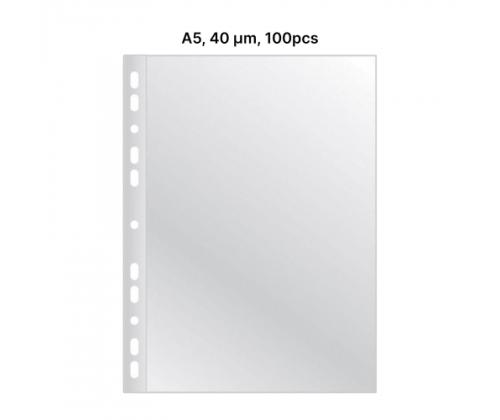 AD Class PUNCHED POCKET Cristal Clear A5 40 micr., pouch 100 pcs