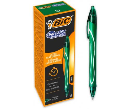 Bic Gel pen Gel-Ocity Quick Dry, green, Box of 12 pcs