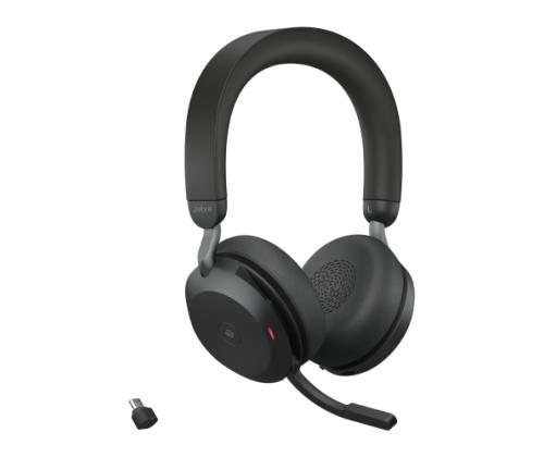 Jabra Evolve2 75 MS Teams Wireless Headset, Bluetooth, USB-C, Black