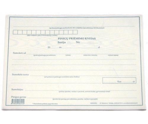 Pinigų priėmimo kvitas, be Nr., A5, 2x50  0720-059