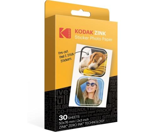 Kodak ZINK 2x3'' 50x76 mm 30 Sheets Pre-Cut Sticker Photo Paper