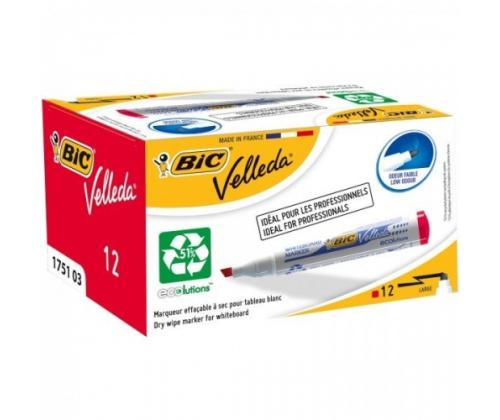 Whiteboard Marker BIC Velleda, 3.7-5.5 mm Chisel tip, red 1 pcs.