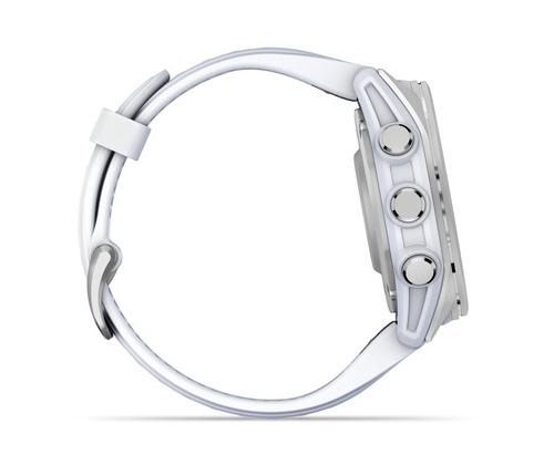 Garmin Fenix 8 Smart Watch 43 mm AMOLED Silver with Whitestone silicone band