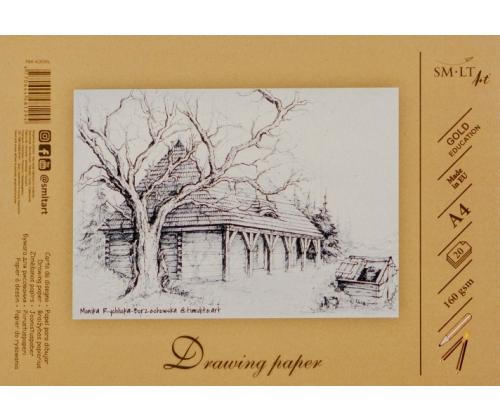 Drawing and sketching paper SMLT A4, 160 g/m2, 20 sheets, glued