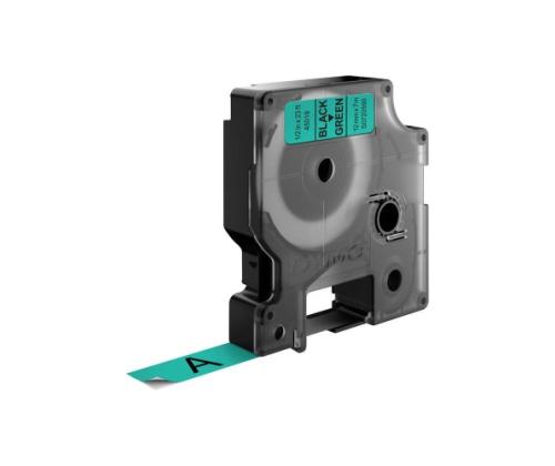 Dymo 45019 (S0720590) Label Tape 12mm x 7m, Black on Green