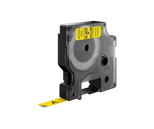 DYMO D1 Standard 40918 (S0720730) Label Tape, 9mm x 7m, Black on Yellow