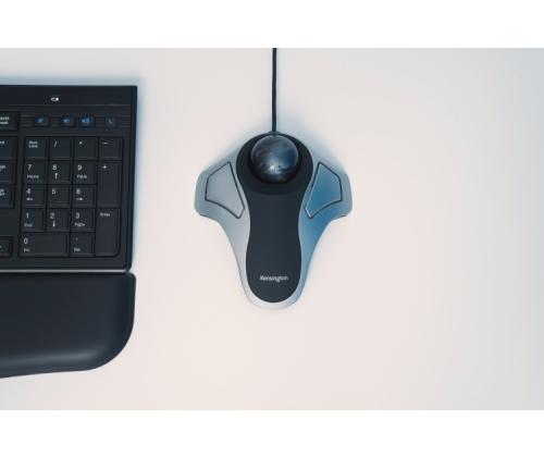 Kensington Orbit Optical Trackball Wired Mouse with trackball, Silver