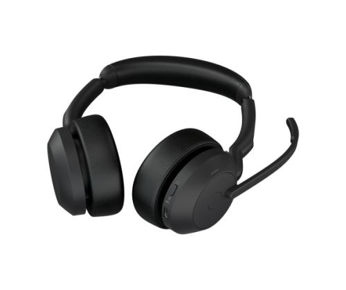 Jabra Evolve2 55 UC Stereo Link380a Wireless Headset, Bluetooth, USB-A, Black