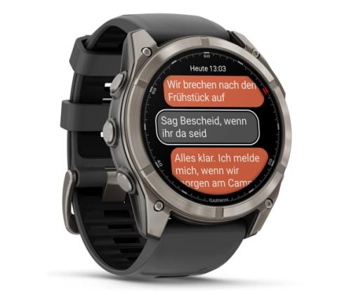 Garmin Fenix 8 Pro Smart Watch 51 mm AMOLED Sapphire, Titanium, Graphite/Black silicone band