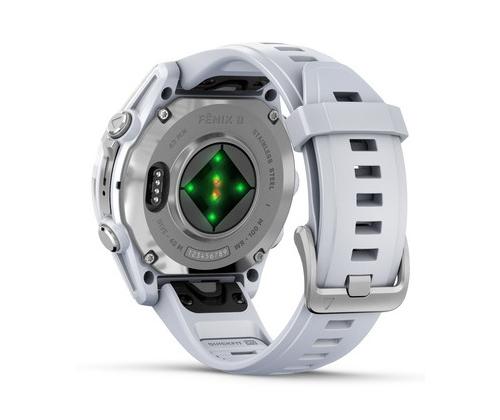 Garmin Fenix 8 Smart Watch 43 mm AMOLED Silver with Whitestone silicone band