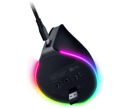 Razer Pro Click V2 Vertical Ergonomic Wireless Mouse RF Wireless+Bluetooth+USB-C, 30000 DPI, Black