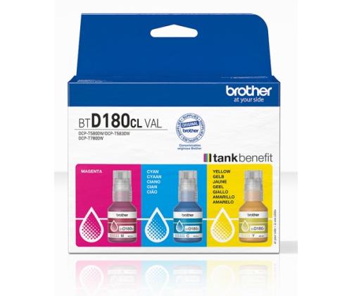 Brother BTD180CLVAL Ink Refill Bottles Multipack, CMY