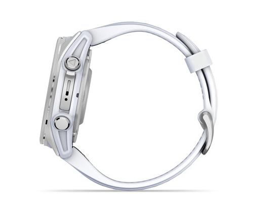 Garmin Fenix 8 Smart Watch 43 mm AMOLED Silver with Whitestone silicone band