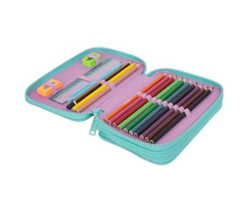 Double decker school pencil case with equipment Coolpack Jumper 2 Happy donuts