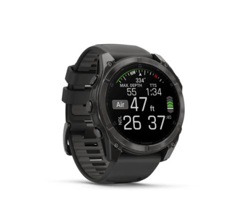 Garmin Fenix 8 Smart Watch 51 mm AMOLED Sapphire,Carbon grey DLC,Black/Pebble grey silicone band