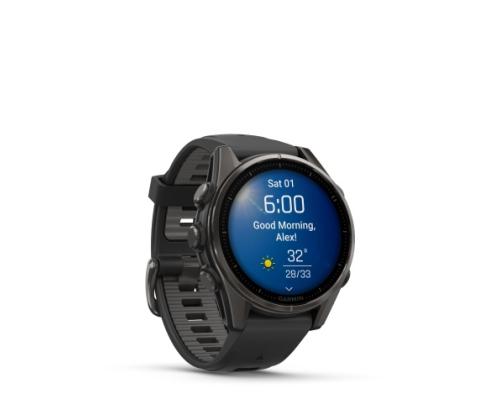 Garmin Fenix 8 Smart Watch 43 mm AMOLED Sapphire,Carbon grey Ti.,Black/Pebble grey silicone band