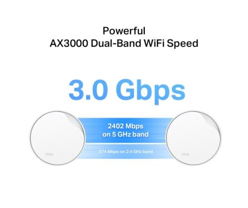 TP-Link DECO X50-POE(2-PACK) AX3000 Whole Home Mesh Wi-Fi 6 System with PoE