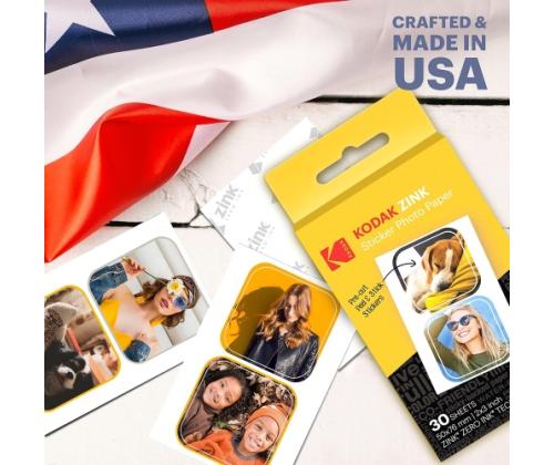 Kodak ZINK 2x3'' 50x76 mm 30 Sheets Pre-Cut Sticker Photo Paper