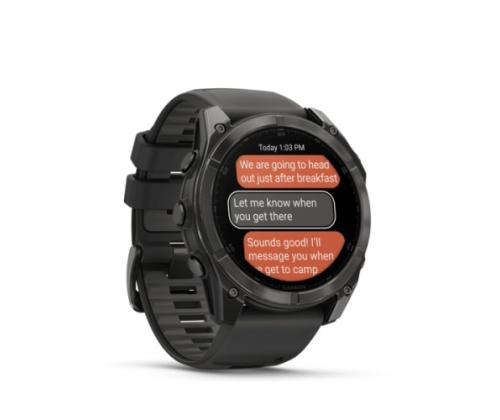 Garmin Fenix 8 Smart Watch 51 mm AMOLED Sapphire,Carbon grey DLC,Black/Pebble grey silicone band