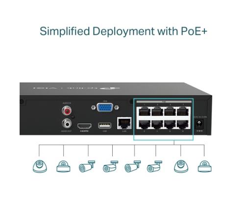 TP-Link VIGI NVR1008H-8MP 8 Channel PoE+ Network Video Recorder
