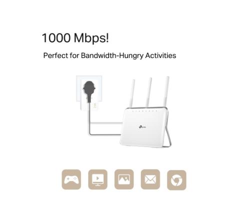 TP-Link TL-PA7017P KIT AV1000 Gigabit Passthrough Powerline Starter Kit Ethernet Adapter Kit