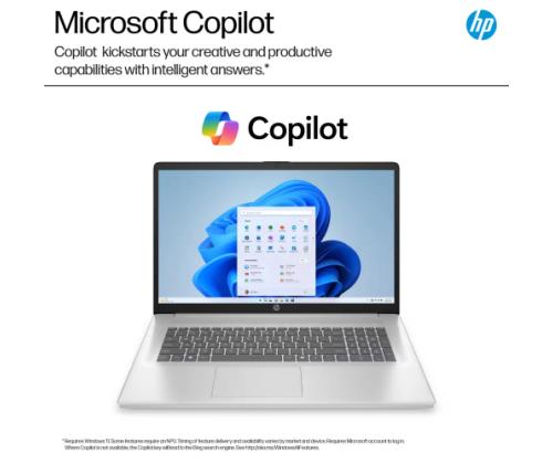 HP 17-cp2025 17.3'' FHD AMD Ryzen 5 7520U 8GB 512GB SSD W11H, Natural Silver