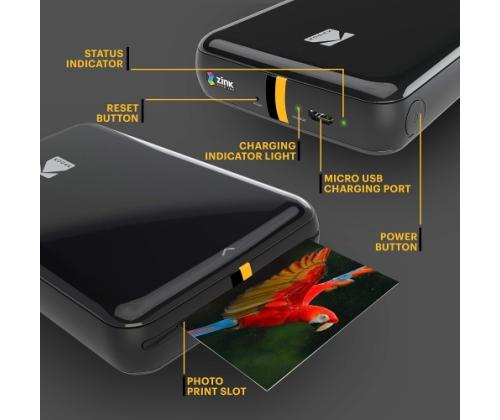 Kodak STEP Instant Mobile Photo printer Colour ZINK 2x3'' 1 ppm, Bluetooth, Black