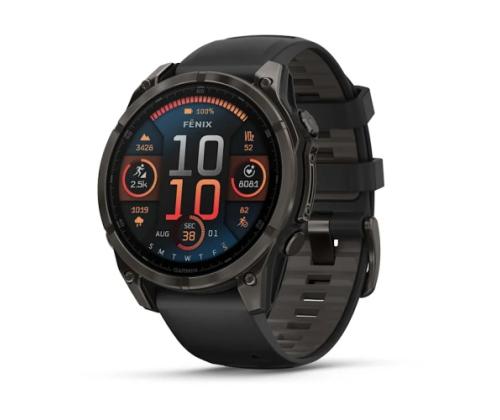 Garmin Fenix 8 Smart Watch 47 mm AMOLED Sapphire,Carbon grey DLC,Black/Pebble grey sil. band