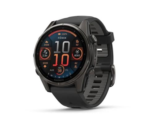 Garmin Fenix 8 Smart Watch 43 mm AMOLED Sapphire,Carbon grey Ti.,Black/Pebble grey silicone band