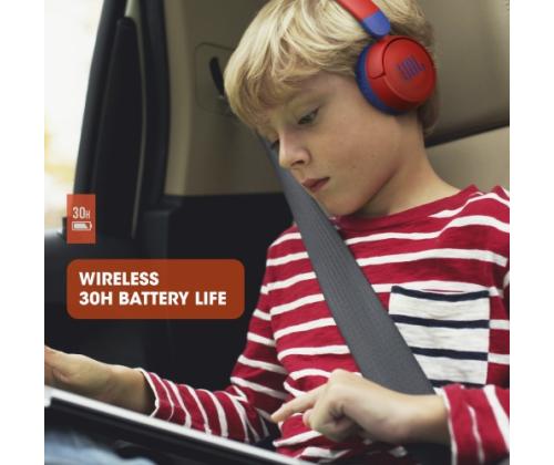 JBL JR310BT Kids Wireless on-ear Headphones, Bluetooth, Red